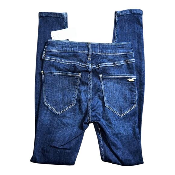 Hollister NWT womens 00 Short dark wash HIGH-RISE ADVANCED STRETCH Jean Leggings - Picture 8 of 8